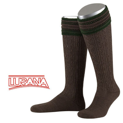 Lusana Traditional  - Men's Knee-high hand-knit Brown/Fir (size 10 & 11) closeout