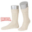 Traditional Costume - Cuff Socks with braid (mottled beige)