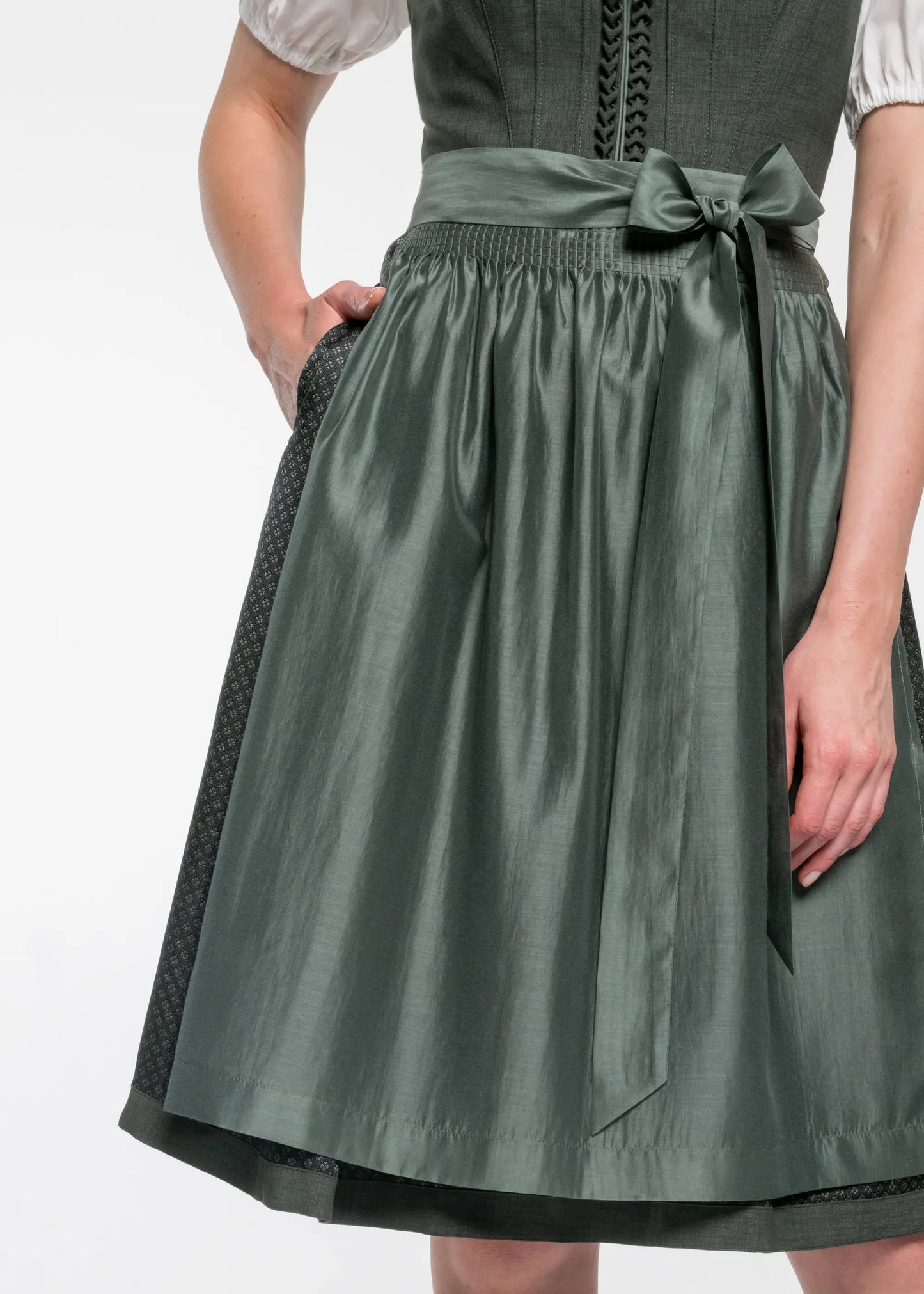 Spieth & Wensky Midi Dirndl 2pcs. 60cm "Element" olive (38,40,42)