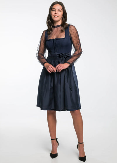 Midi Dirndl 2pcs. 60cm "Element" blue (sizes 38,44)