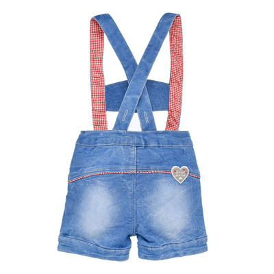 Girls Trachten Bib Shorts 'Lausmadl' Denim (closeout)
