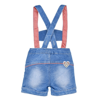 Girls Trachten Bib Shorts 'Lausmadl' Denim (closeout)
