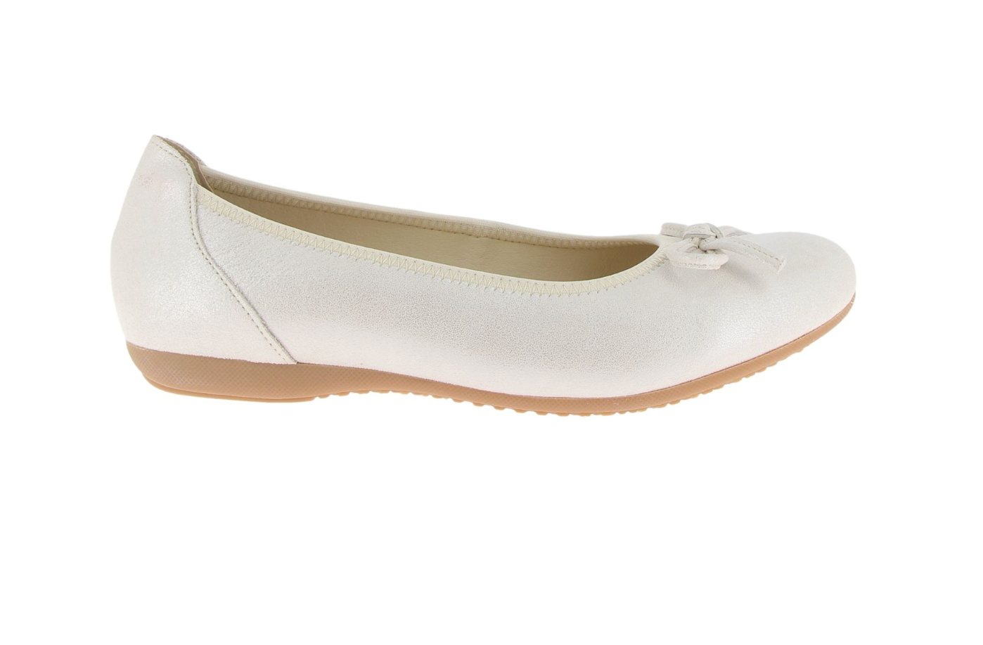 Hirschkogel Women's Suede Ballerina Flat in Champagner — Dirndl & Trachten Shoe