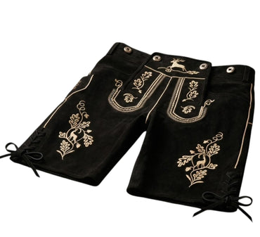 Men's Lederhosen "Vogtland" H-Straps Black