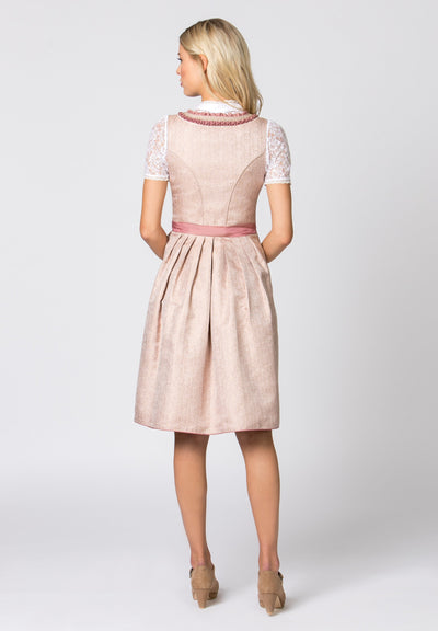Stockerpoint Midi Dirndl 2pcs. 60cm Dirndl Alena Dusky Pink Size (30)