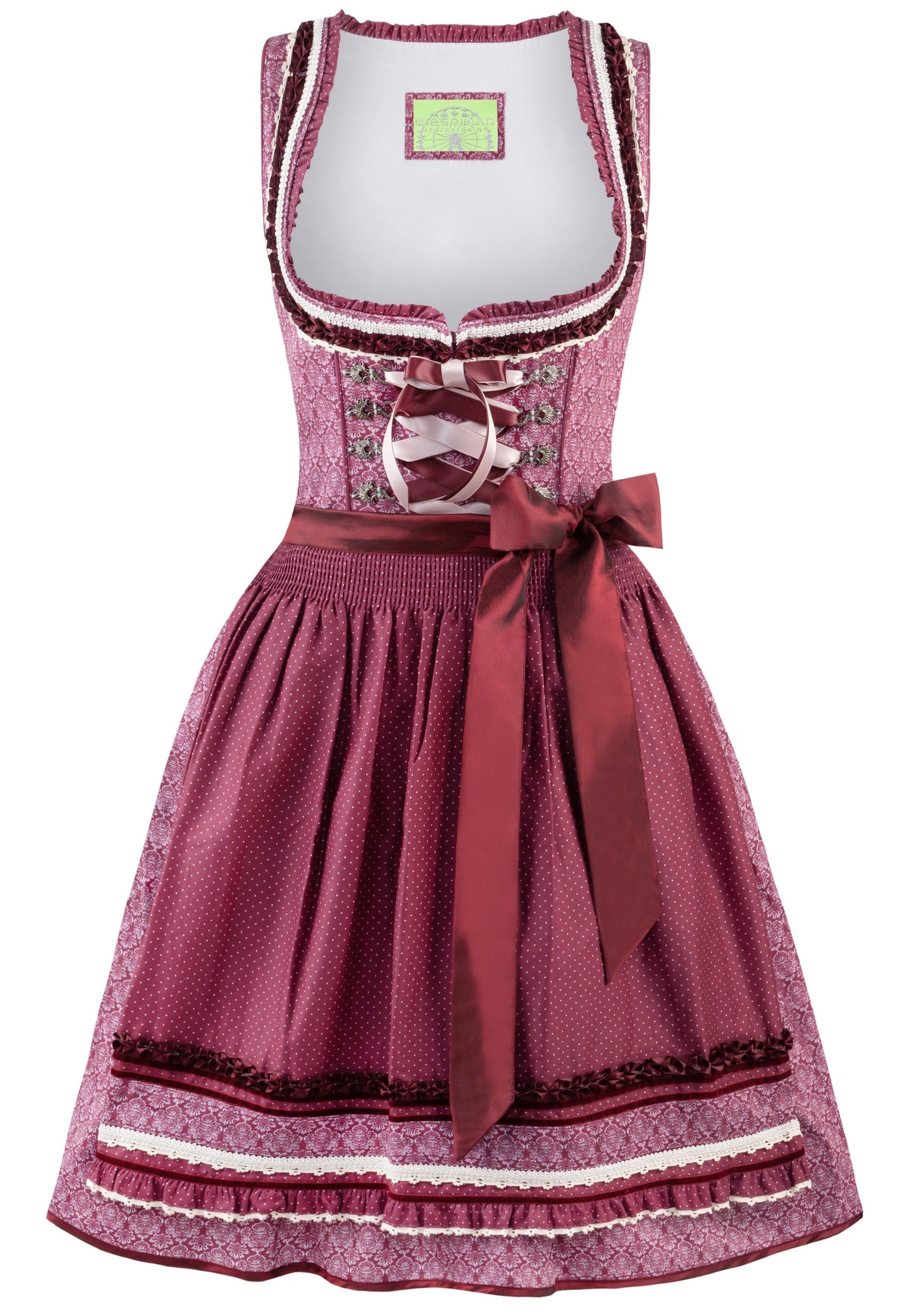 Stockerpoint Mini Dirndl 2pcs. 55cm "Angelica" Bordeaux (34) closeout