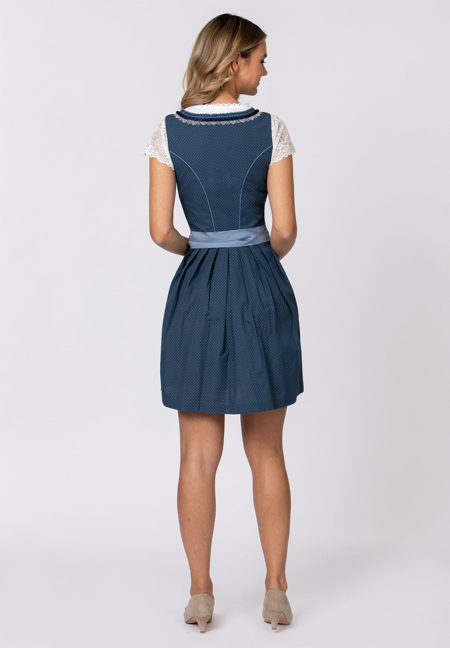 Stockerpoint Midi Dirndl 60cm 2pcs "Harper" blue (40) closeout