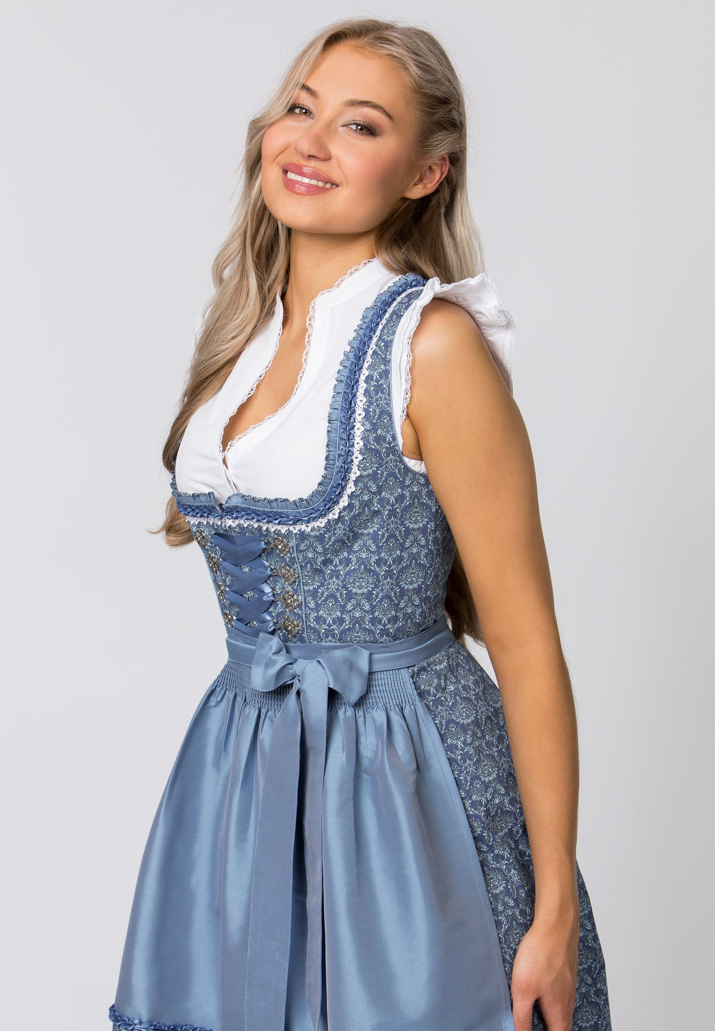 Stockerpoint Mini Dirndl 2pcs. 55cm "Ruby" blue (38) closeout