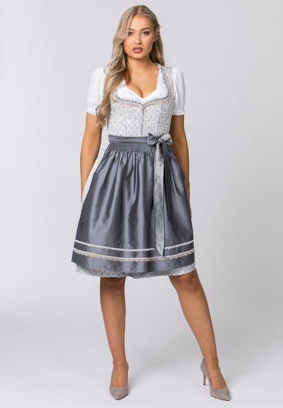 Stockerpoint Midi Dirndl 2pcs. 60cm "Sonja" light grey (42) closeout