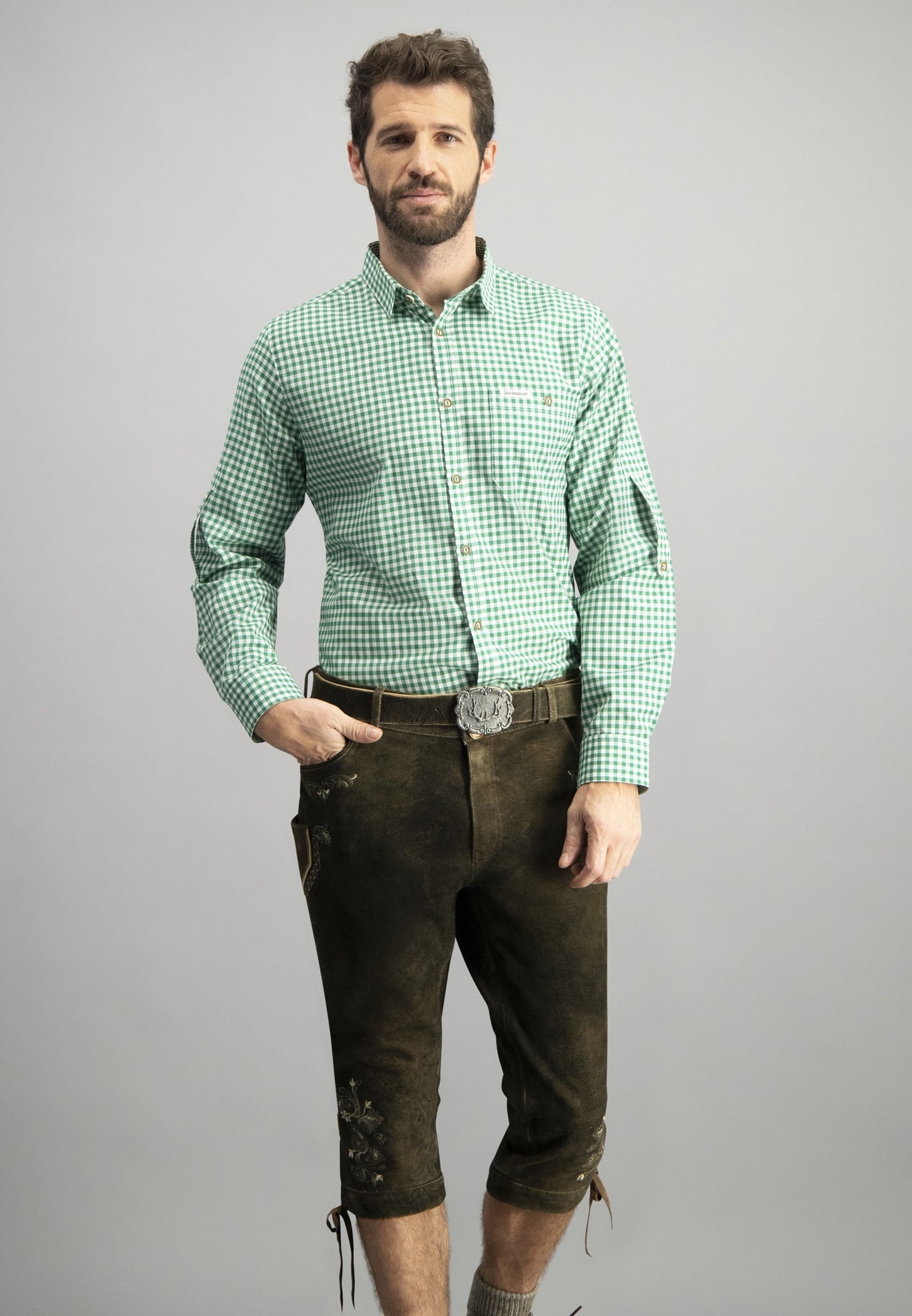 Stockerpoint Traditional Campos3 "Green" Long Sleeve Shirt (closeout)