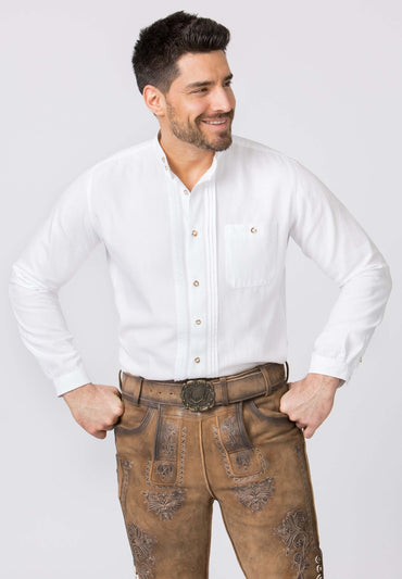 Stockerpoint Traditional "Leon" white long sleeve shirt, 5XL, 100% cotton, classic design with buttons.