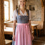 Berwin Long Dirndl 2pcs. 70cm "Daisy" rose/blue