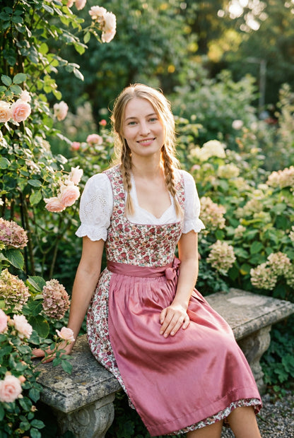 Berwin Long Dirndl 2pcs. 70cm "Anna" red