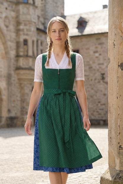 Berwin Maxi Dirndl 2pcs. 75cm "Anika" green