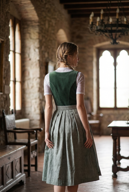 Berwin Long Dirndl 2pcs. 75cm "Janet" green (low stock)