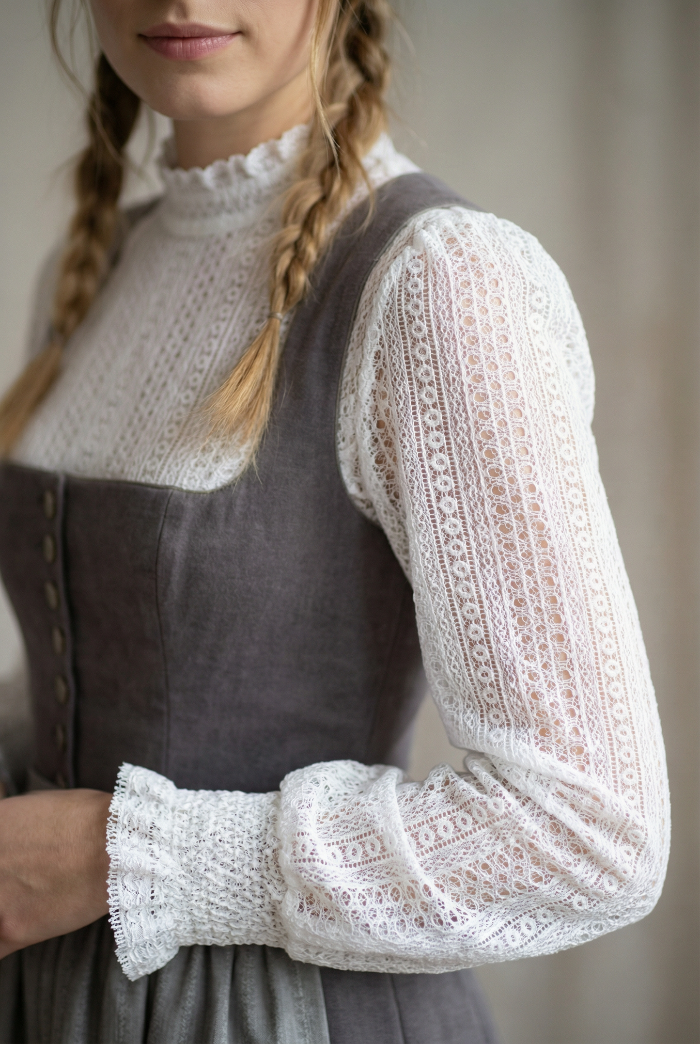 Berwin Wide Sleeve Dirndl Blouse "Sina" ecru