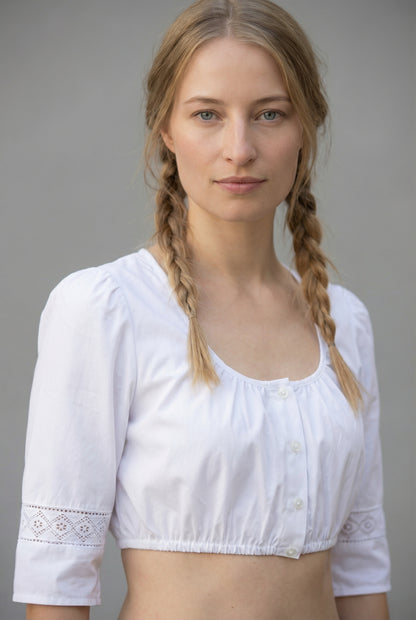 Berwin Traditional Dirndl Blouse "Nelli" white (sizes 34,36,38)