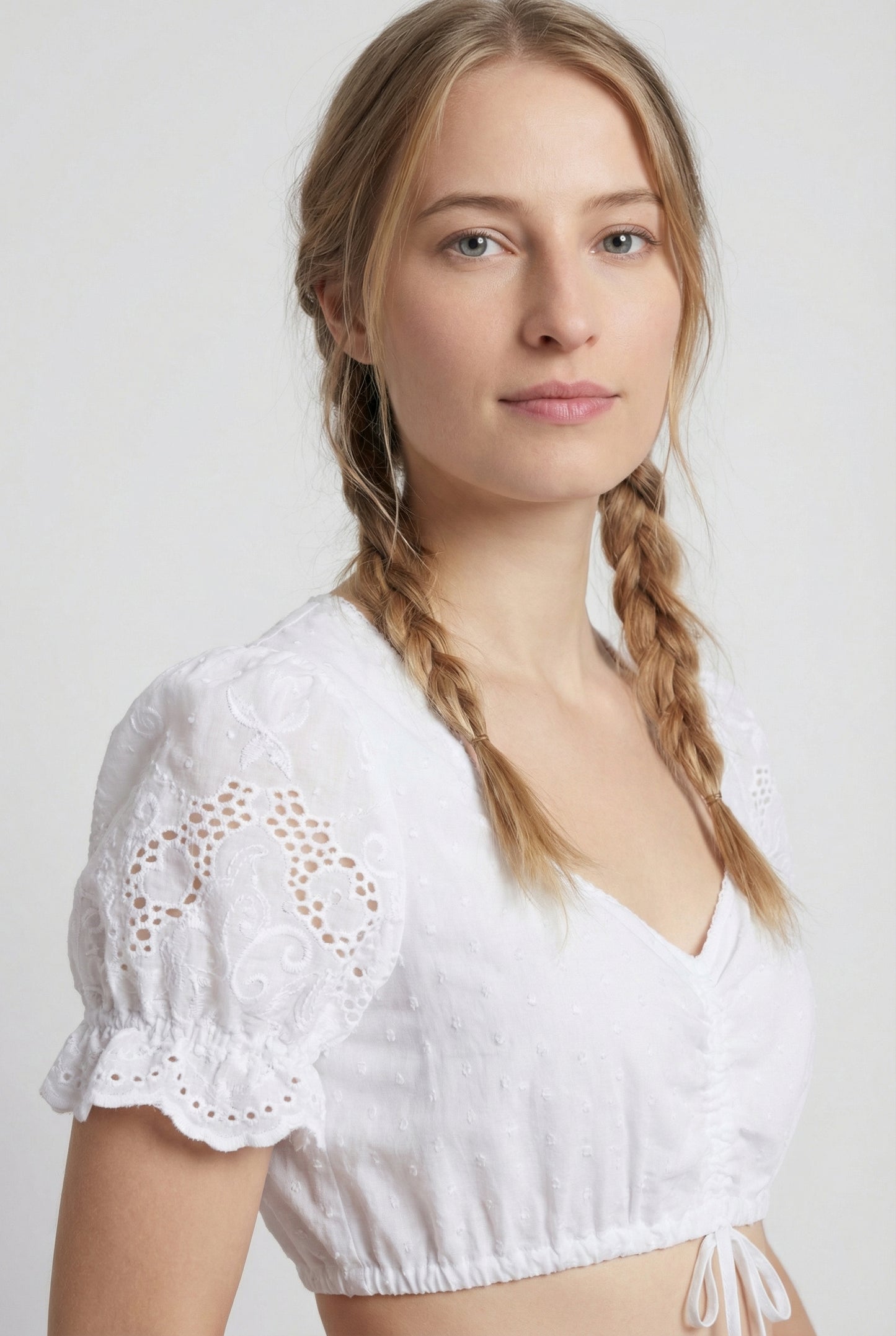 Berwin Dirndl Blouse w/Puff Sleeves "Jane" white