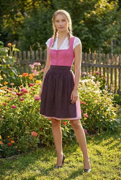Mini Dirndl 2pcs. 50cm "Lyvia" berry (32-44)