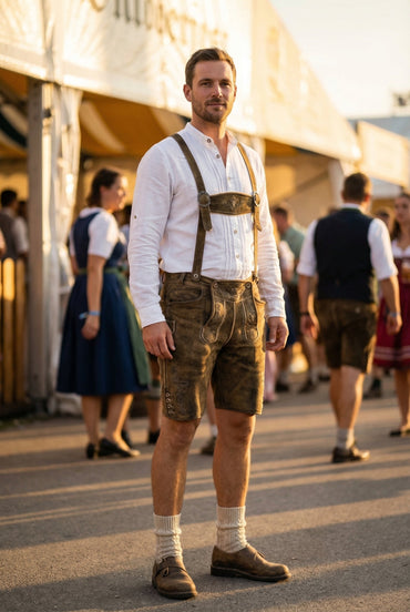 Traditional Costume  - Schopper Men's Socks (beige/meliert)