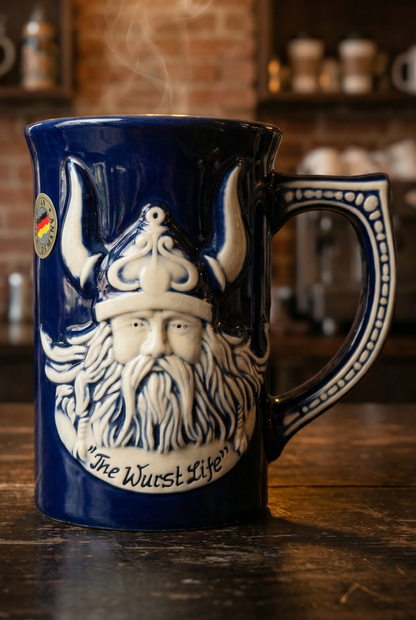 "The Wurst Life" Viking Kaffeebecher — Handcrafted in Germany