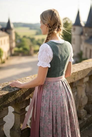 Berwin Long Dirndl 2pcs. 75cm "Lexi" sage (36)