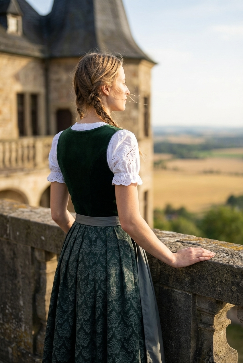 Berwin Velvet Dirndl 2pcs. 75cm "Grace" Green