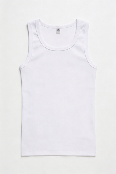 Trigema Premium Organic Cotton Fine Rib Tank-Top | Heavy-Duty White