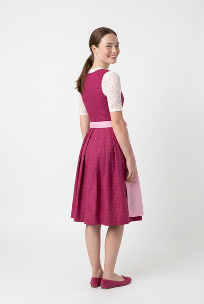 Berwin Long Dirndl 2pcs. 75cm 'Liesl' pink