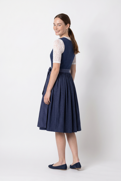 Berwin Long Dirndl 2pcs. 75cm 'Ingrid' navy