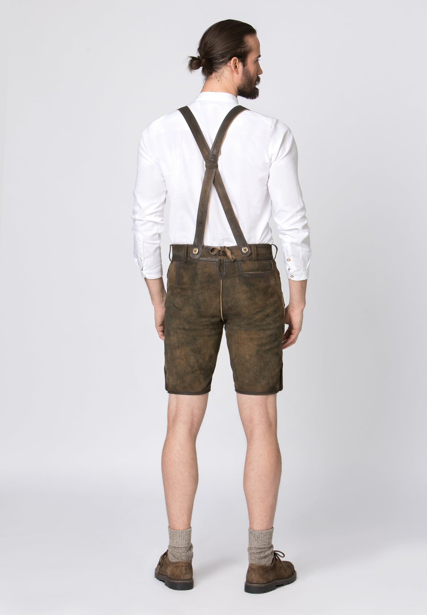Stockerpoint Men's Lederhosen "Beppo4" Wildbock H-Straps Bison (closeout) 46,58,62
