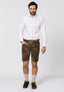 Men's Lederhosen "Leonardo" with Belt Dark Brown w/green (52) closeout