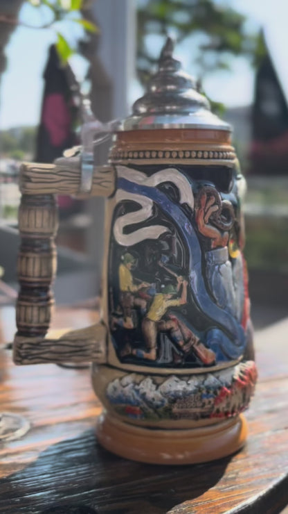 Oktoberfest Alpine Stein 0.5 L, rustic, hand-painted