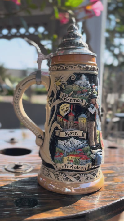 Switzerland Stein with pewter lid