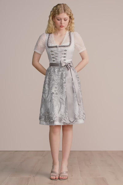 Kruger Midi Dirndl 2pcs. 60cm "Macie" grey