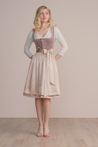 Kruger Midi Dirndl 2pcs. 60cm "Dena" pink (42,48)