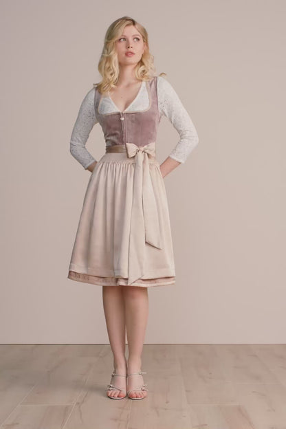 Kruger Dena Midi Dirndl, Pink — 60cm 2pc Set