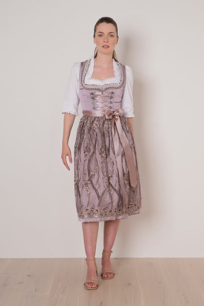 Kruger Long Dirndl 2pcs. 70cm "Catharine" violet (38)