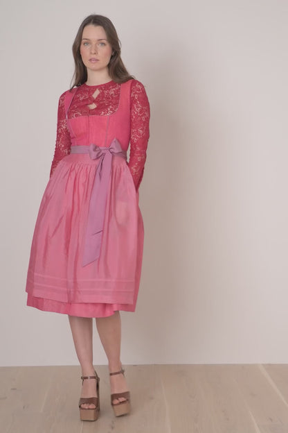 Kruger Midi Dirndl 2pcs. 70cm "Amandine" red