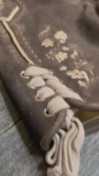 Kruger Men's Lederhosen "Calle" (d.brown) with suspenders