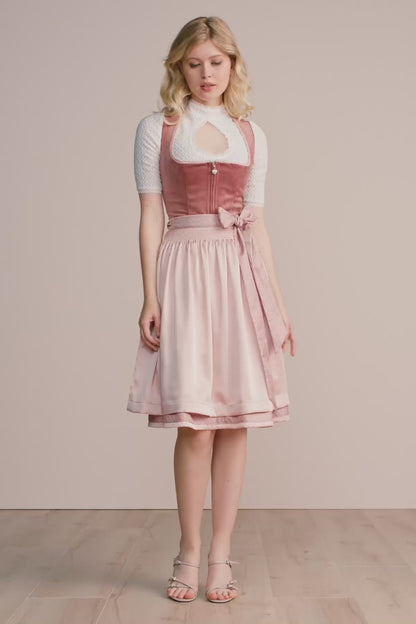 Kruger Dena Midi Dirndl, Red — 60cm 2pc Set