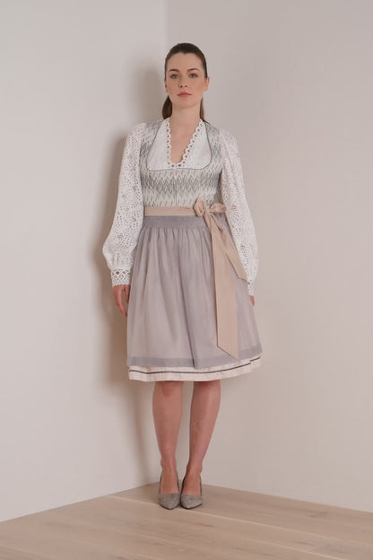 Kruger Midi Dirndl 2pcs. 60cm "Nellie" grey (38) *low stock