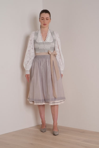 Kruger Long Dirndl 2pcs. 70cm "Nellie" grey