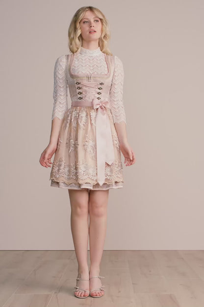 Kruger Lunie Mini Dirndl, Pink — 50cm 2pc Set